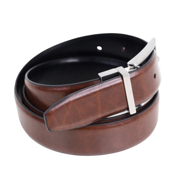 Nordstrom BLACK BROWN REAL LEATHER 1 1/8"Wd REVERSIBLE CASUAL DRESS BELT 38 (13M - Picture 5 of 16